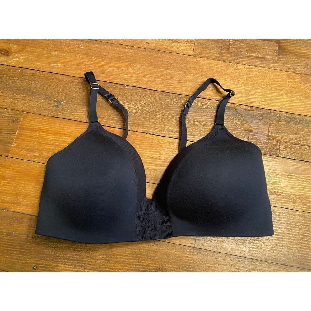 Lively 38DD black comfort wireless deep V bra